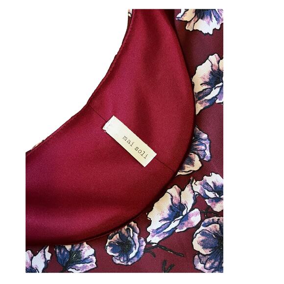 VTG Mai Soli Gunne Sax Mini Floral DRESS Flirty Lace Hem Womens LG Sleeveless - Picture 3 of 4